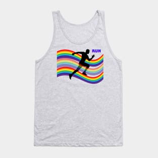 Silhouette sprint on rainbow Tank Top